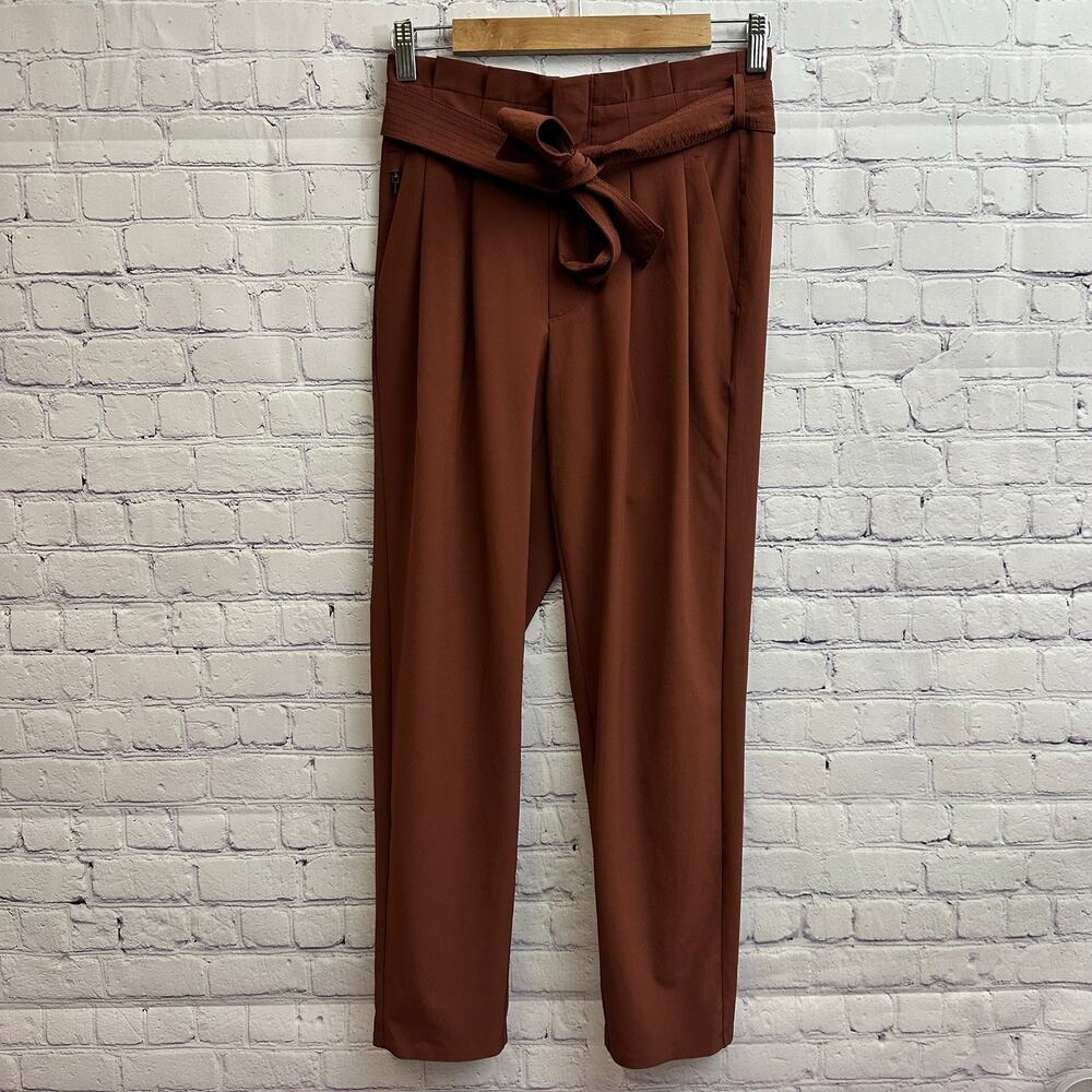 Athleta Skyline Pant II Paperbag Pants High Rise Brown Women's 0 Straight Leg